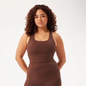 Girlfriend Collective Earth Paloma Racerback Bra Brown